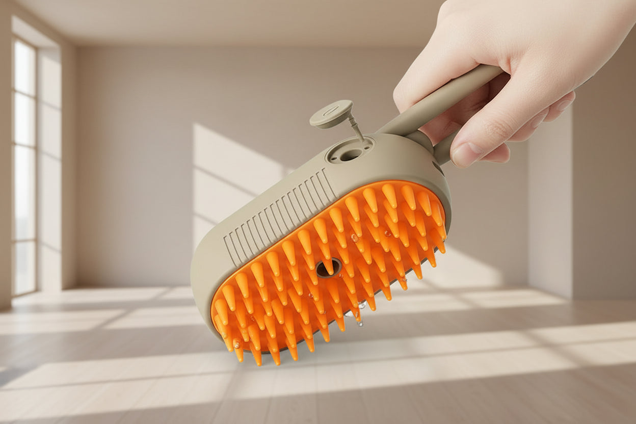 Brosse Vapeur3-en-1 Anti-poils pour Chien et Chat