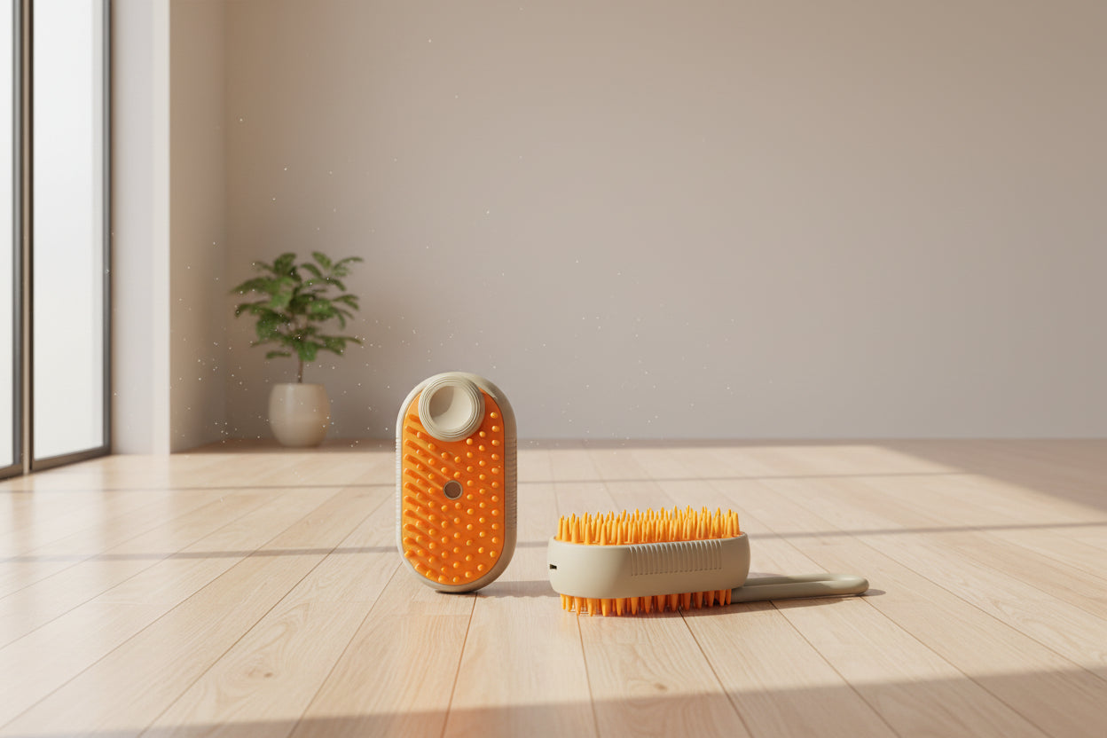 Brosse Vapeur3-en-1 Anti-poils pour Chien et Chat